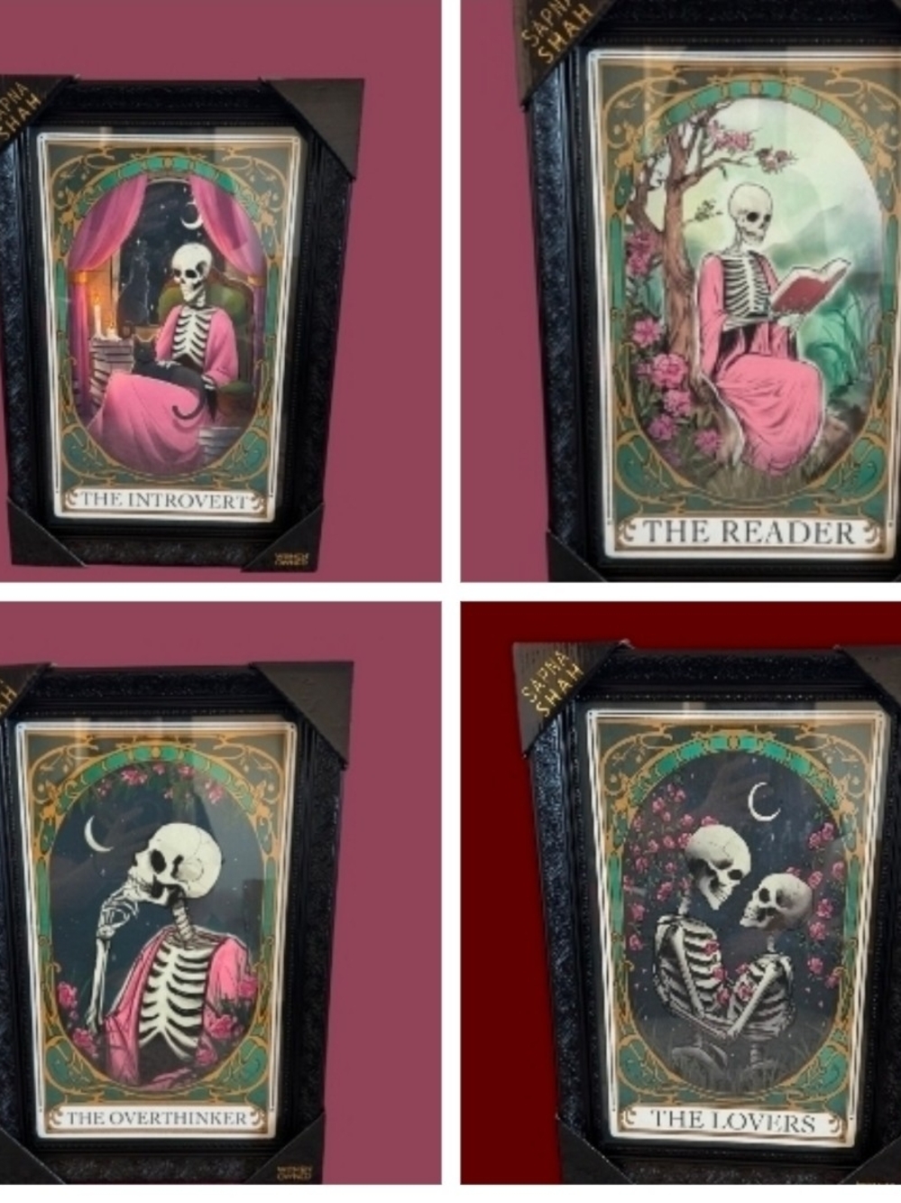 Sapna Shah Tarot Art Collection The Overthinker, Introvert, Lovers, Reader viral